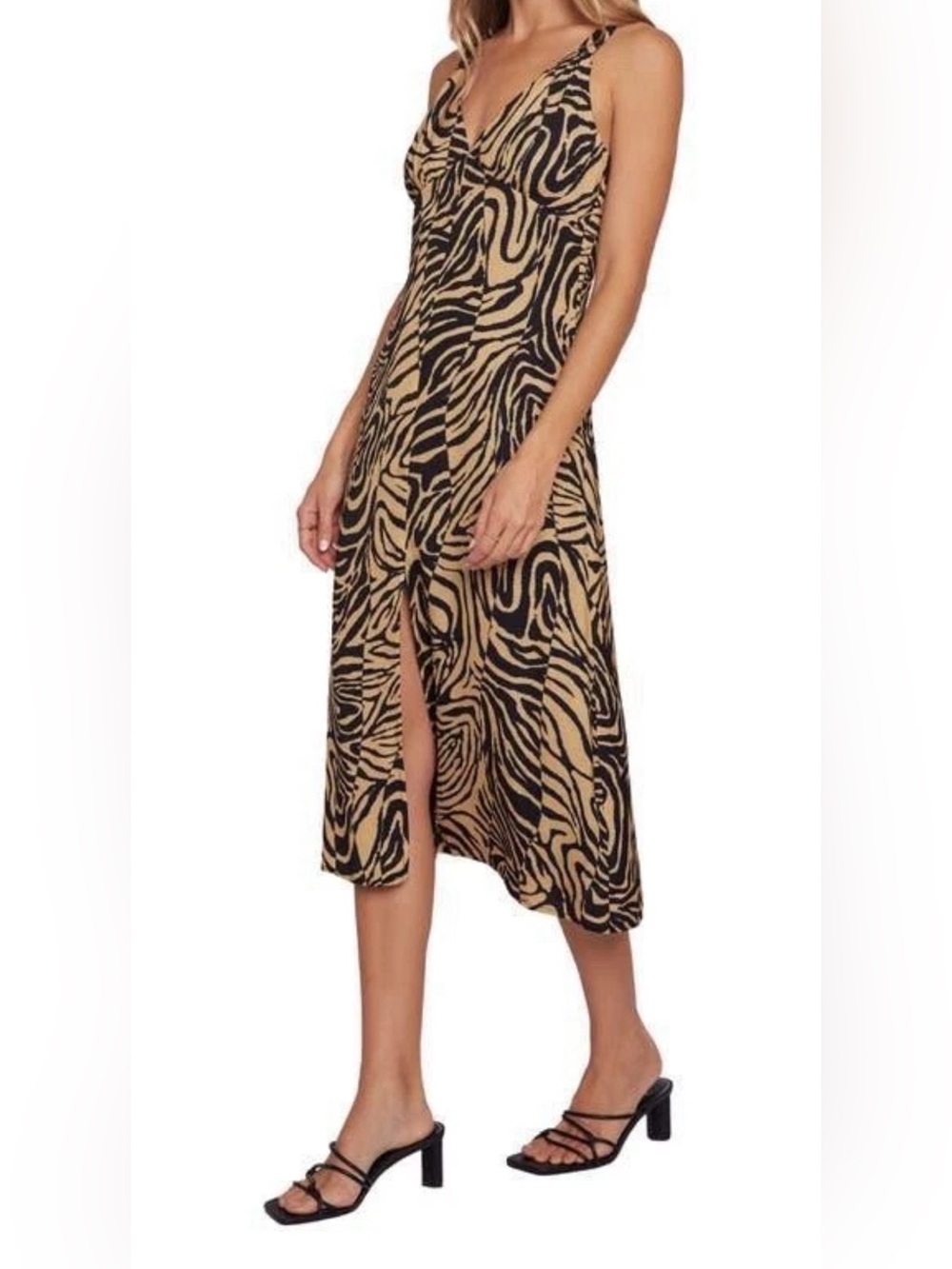 Lost + Wander Helena Love Collection Tan & Black Midi Size Small